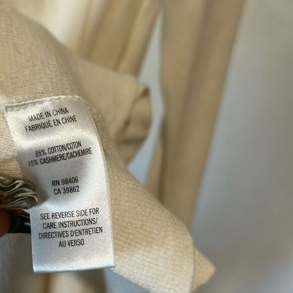 REVOLVE Theory Kalalyn Cashmere Cotton Blend Longline Long Cream White Cardigan - Picture 5 of 5